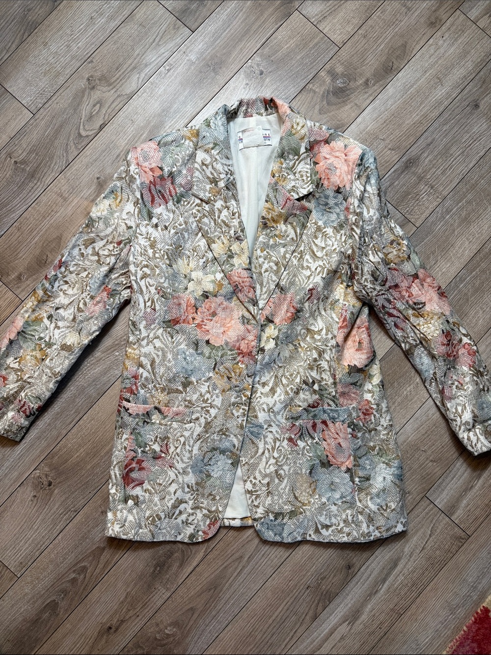 Floral Brocade Blazer Jacket - Pastel Floral